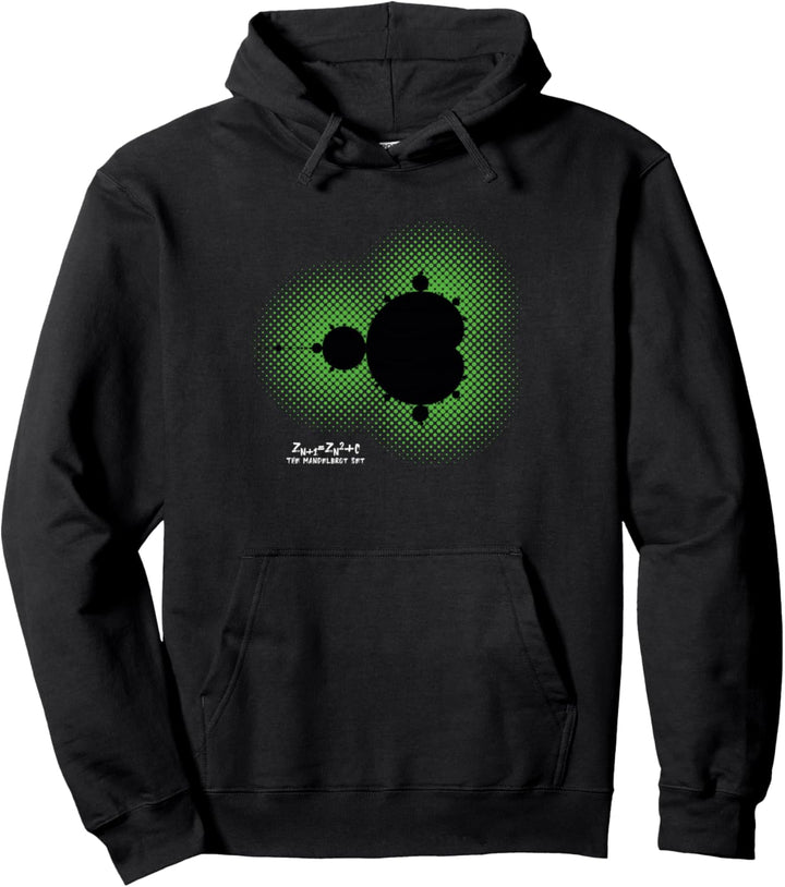 Fractal The Mandelbrot Set auf grünem Punktraster Pullover Hoodie