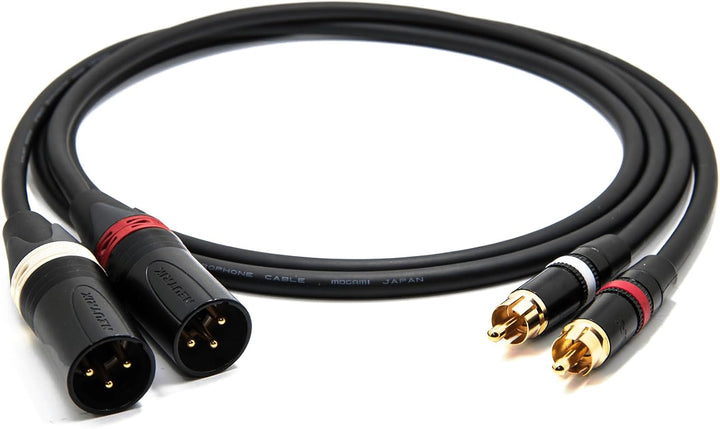 enoaudio Mogami 2534 Quad Stereo Paar (L,R) Audio Kabel | Neutrik Gold Cinch RCA - XLR male | HiFi,