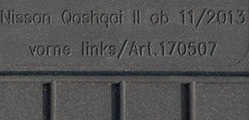 Fussmatten Vorne, Hinten + Tunnel Matte 5er Set für Nissan Qashqai 2 2013-2020 J11 Gummi Gumimatten