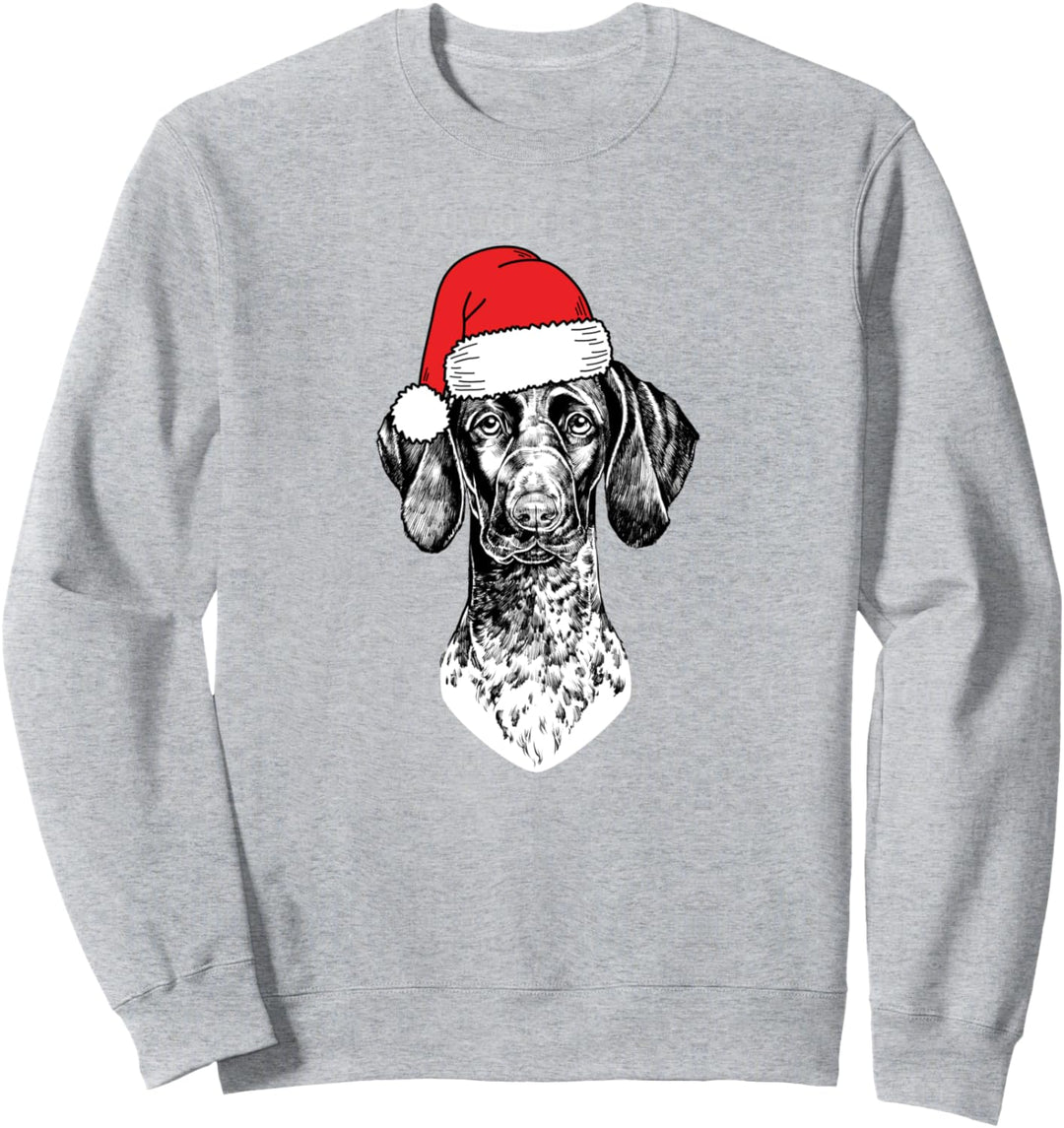 Weihnachtsmann-Kurzhaenger GSP Hund Ugly Christmas Sweatshirt