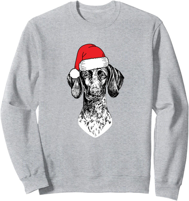 Weihnachtsmann-Kurzhaenger GSP Hund Ugly Christmas Sweatshirt