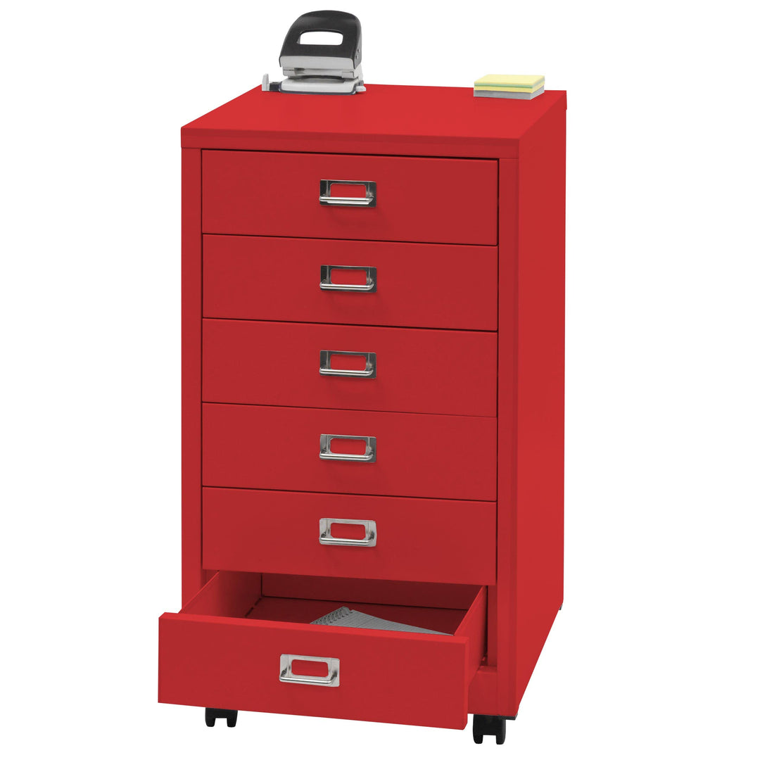 Rollcontainer HWC-L49AM, Schubladenschrank Stahlschrank Aktenschrank, Metall 75x40x41cm 6 Schubladen