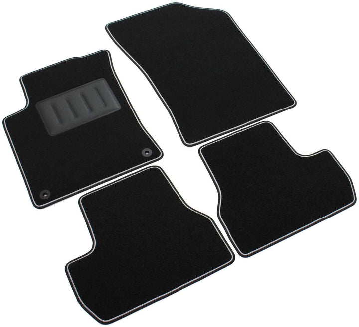 Das Teppich Auto, sprint00603, FuÃŸmatten Teppiche Schwarz rutschfest, verstÃ¤rkter Rand, zweifarbig