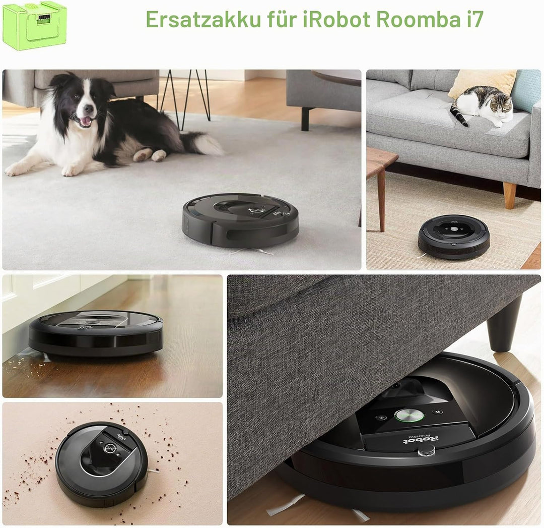 ASUNCELL Li-ion Ersatzakku für i7, 14.4V 4000mAh Akku für iRobot Roomba e und i Serie i7/i7+ i4/i4+