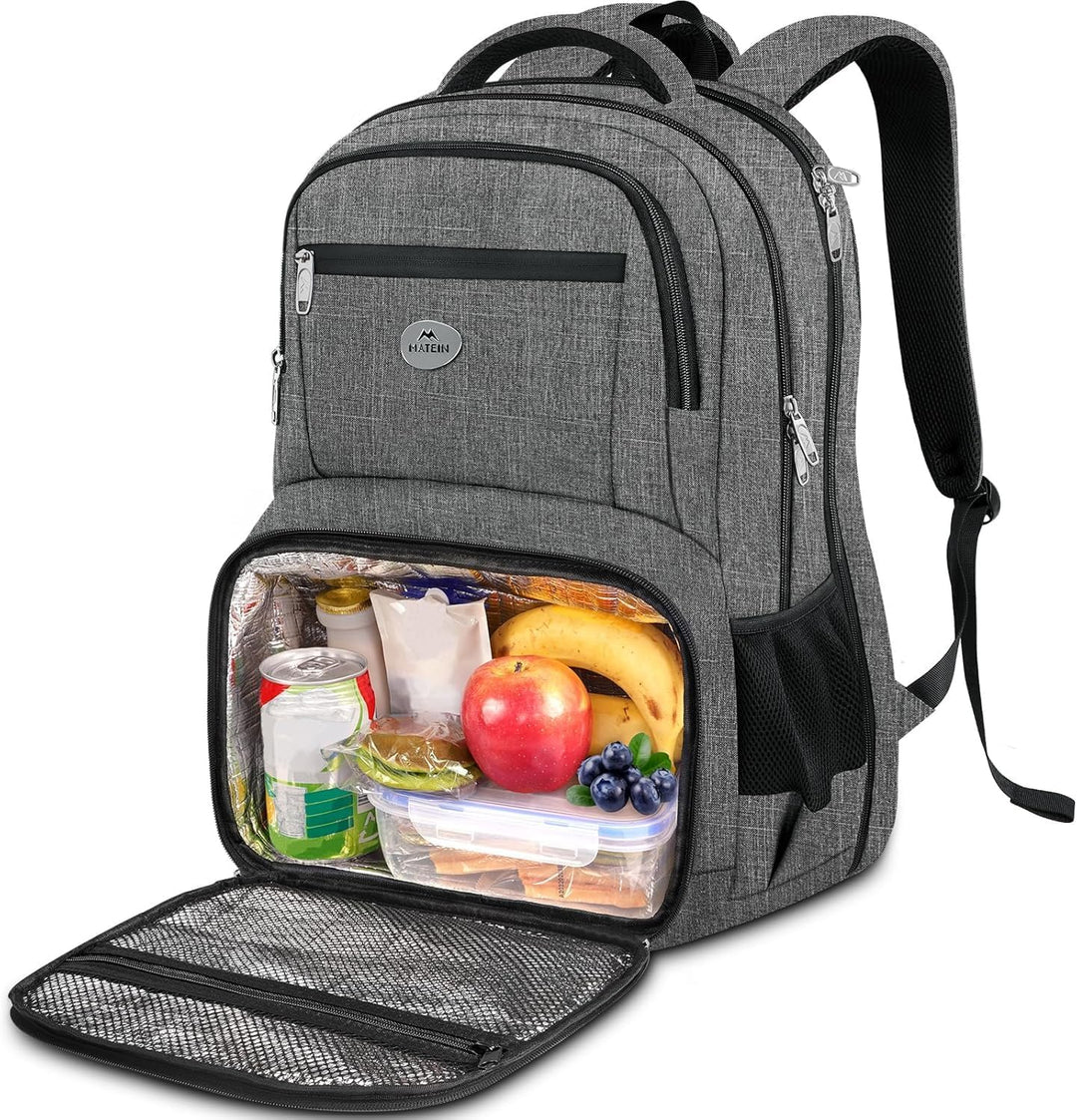 MATEIN Laptop Rucksack mit Kühlfach, Lunch Rucksack Reiserucksack Herren mit USB Ladeanschluss, Anti