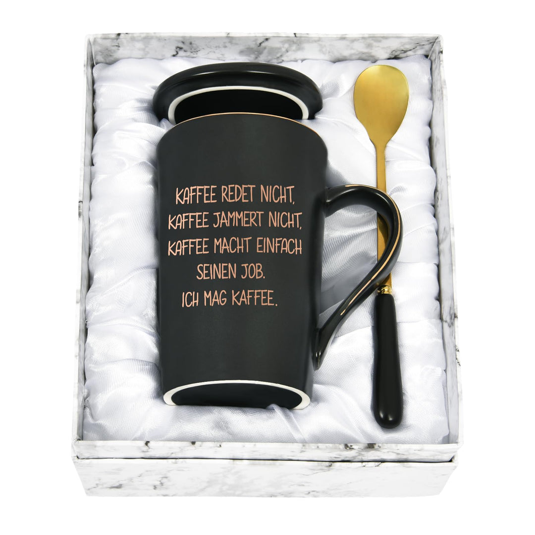 Diztoud Kaffeetasse Geschenk, Kaffee Geschenk, lustig Tasse mit spruch Kaffee macht einfach seinen J