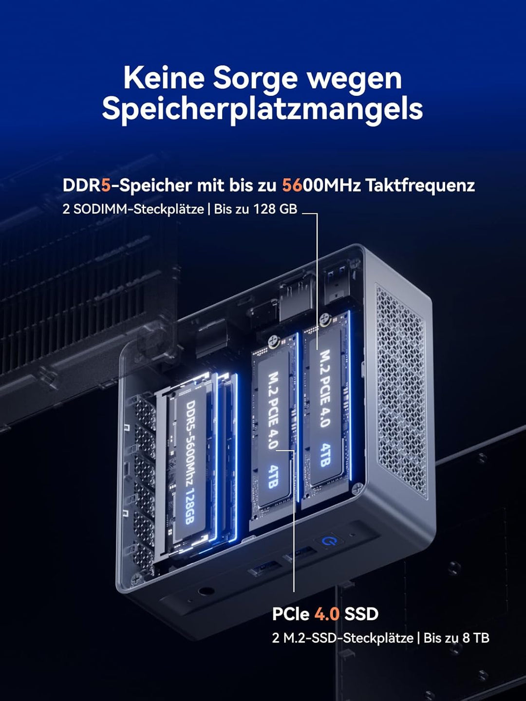 MINIS FORUM X1 Lite-255 Mini-PC mit AMD Ryzen 7 255 (8C/16T), Radeon 780M, 32GB DDR5 RAM 1TB SSD, Wi