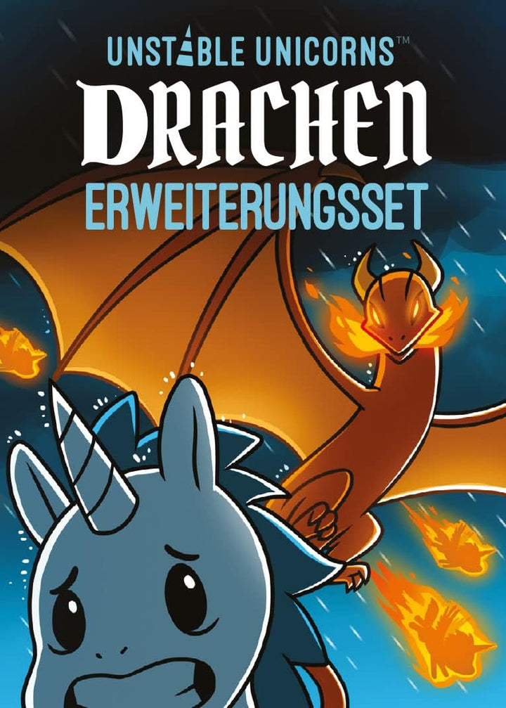 Unstable Games, Unstable Unicorns – Drachen, Erweiterung, Partyspiel, Kartenspiel, 2-8 Spieler, Ab 8