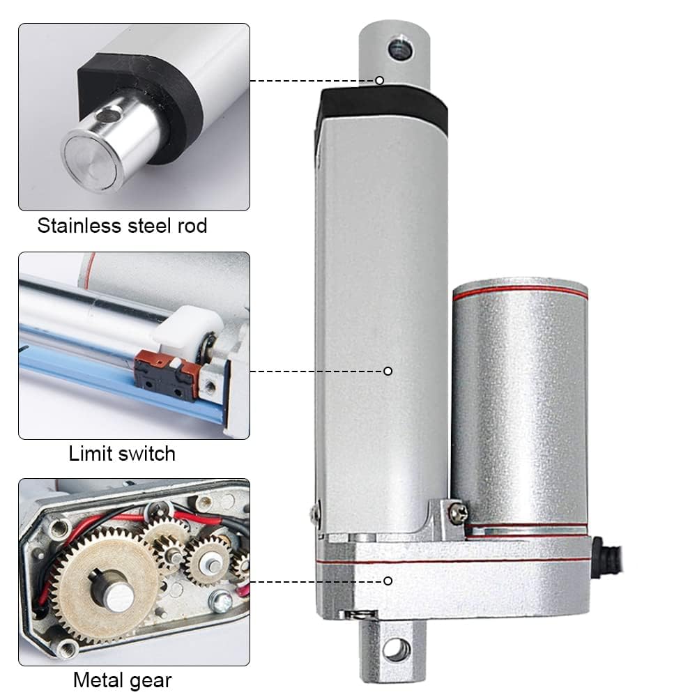 DCHOUSE 1000N 200mm Hub max Linearantrieb, DC 12V-Motor Lineartechnik-Aktuatoren Motor Drahtlose Fer