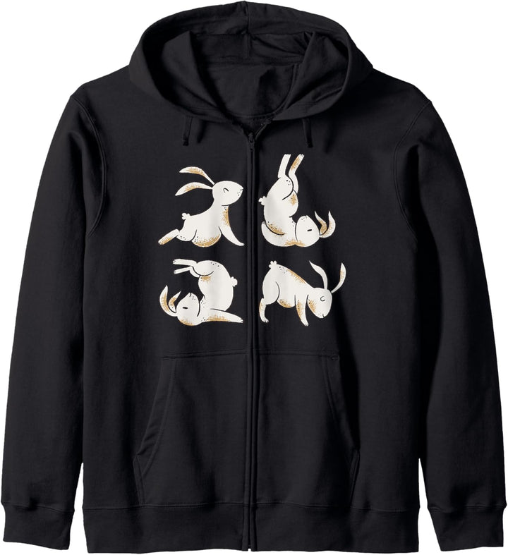 Hasen Yoga Meditation Sport Yoga Posen Kaninchen Kapuzenjacke