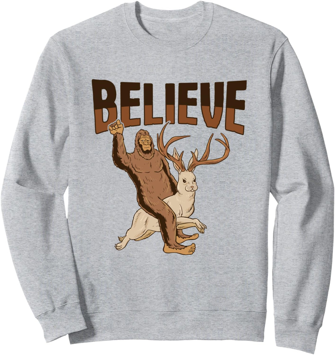 Kryptozoologie Kryptoide Design Bigfoot reitet auf Jackalope Sweatshirt