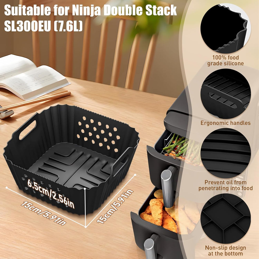 Heissluftfritteuse Zubehör für Ninja Double Stack XL SL300EU 7.6L, Silikonform Airfryer Zubehör Komp