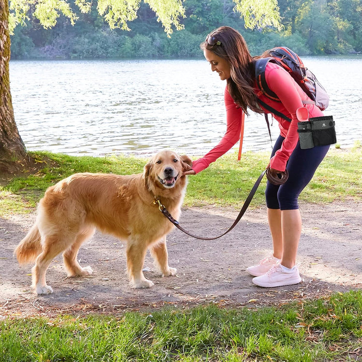 SkyeFang Futterbeutel Hund,2 in 1 Leckerlibeutel für Hunde,mit Wasserflasche Tasche,Abnehmbare Futte