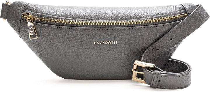 Lazarotti Bologna Leder Gürteltasche Damen | längenverstellbarer Tragegurt | grosse Bauchtasche 31 c