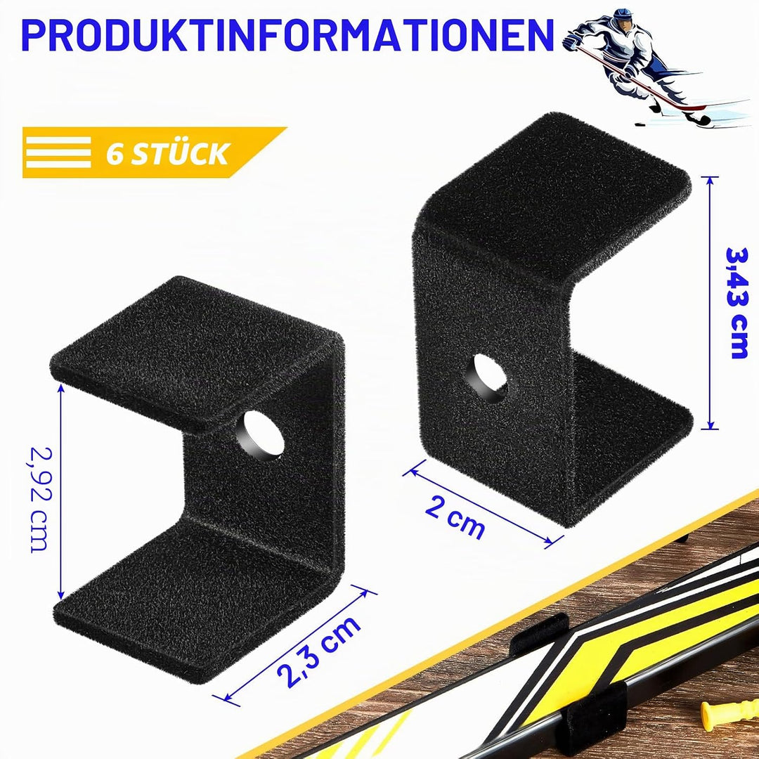 6 Stück Hockeyschlägerhalter schwarz Hockeyschläger Display Aufhänger Eishockeyschläger Wandhalterun