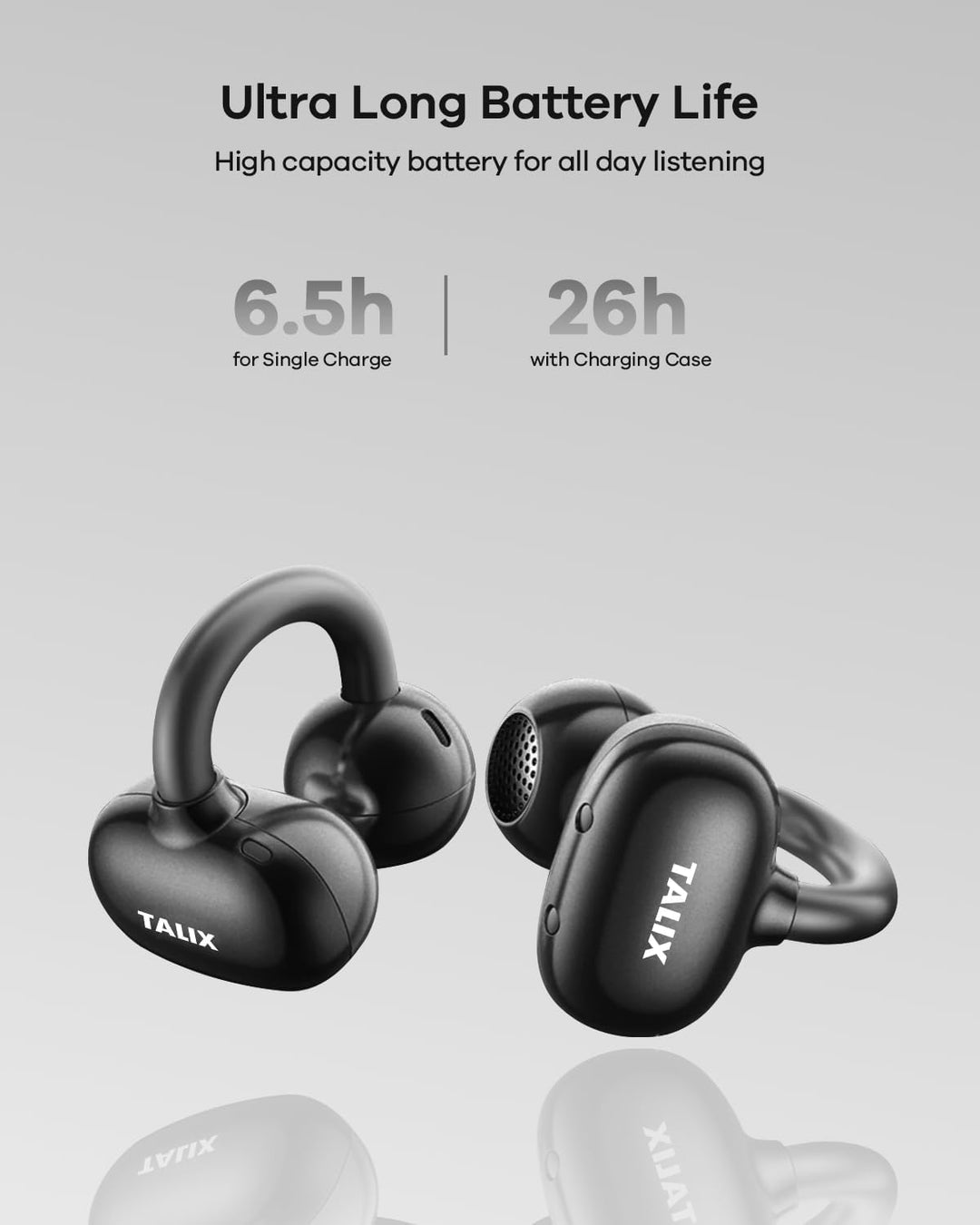 TALIX Ultra X6 Open Ear Kopfhörer,kabellose kopfhörer mit Innovatives Clip-Design, Clip On Earbuds m