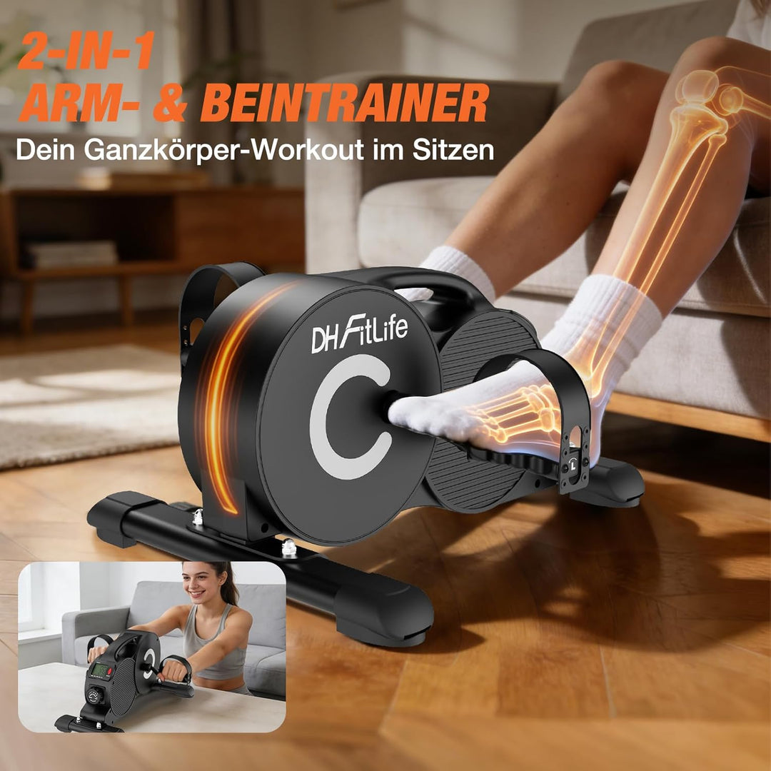 DH FitLife Pedaltrainer für Zuhause, 16-stufig magnetischer Beintrainer, extra leise & gelenkschonen