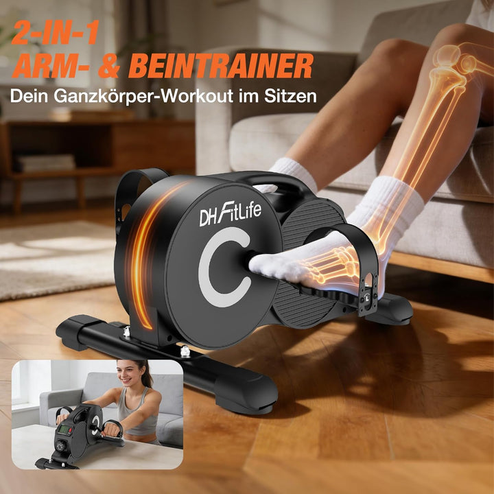 DH FitLife Pedaltrainer für Zuhause, 16-stufig magnetischer Beintrainer, extra leise & gelenkschonen