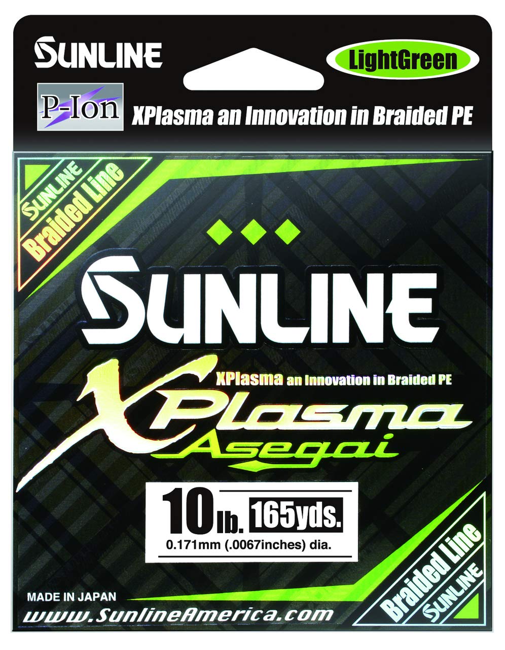 Sunline Xplasma Asegai Green Braided Line 165 Yards Hellgrün, 4,5 kg, Hellgrün, 4,5 kg