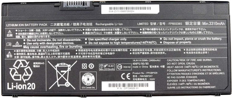 FPCBP529 FPB0338S FMVNBP247 FMVNBP248 FPCBP531 CP734928-01 Laptop-Akku-Ersatz für Fujitsu LifeBook E