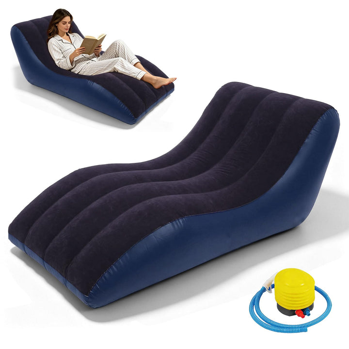 Bocguy Aufblasbarer Sessel, Luftsessel Outdoor, Luftsofa mit Luftpumpe, PVC Inflatable Sofa, Aufblas