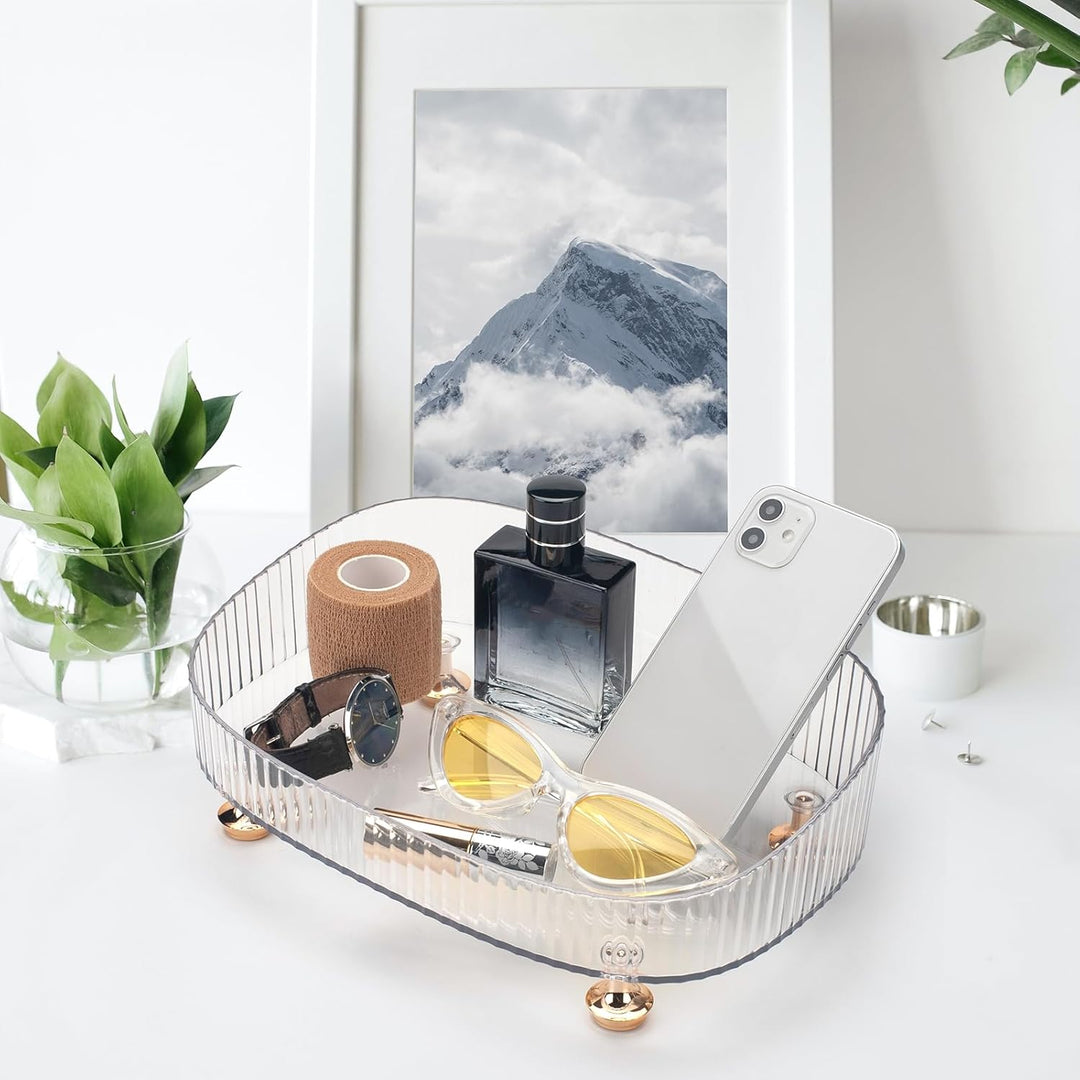 Make up Parfüm Tablett, Make up Organizer, Kosmetiktablett, Hautpflege Organizer für Badezimmer Eite