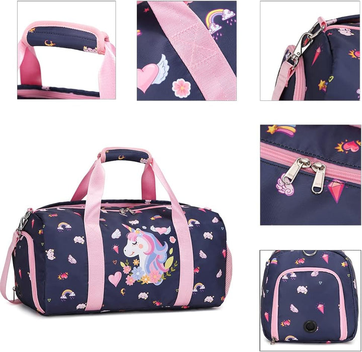 Kimwadalh Sporttasche für Mädchen, Kinder, Tanztasche, Wochenendtasche, Kinder, Reisetasche, Mädchen