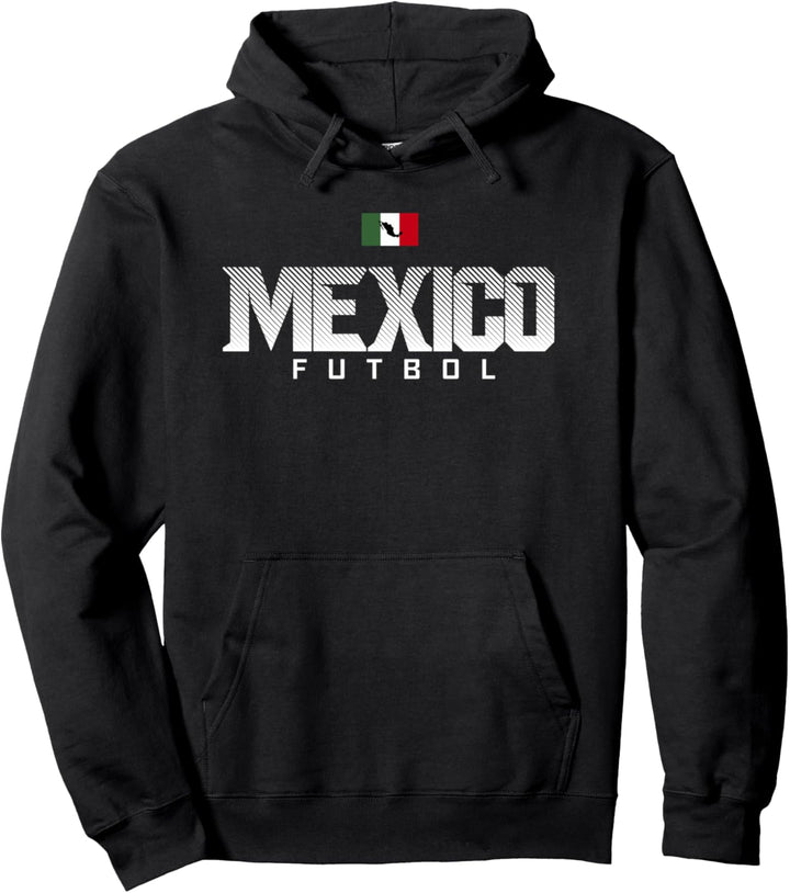Mexico Futbol Simple Text Top Flag Pullover Hoodie