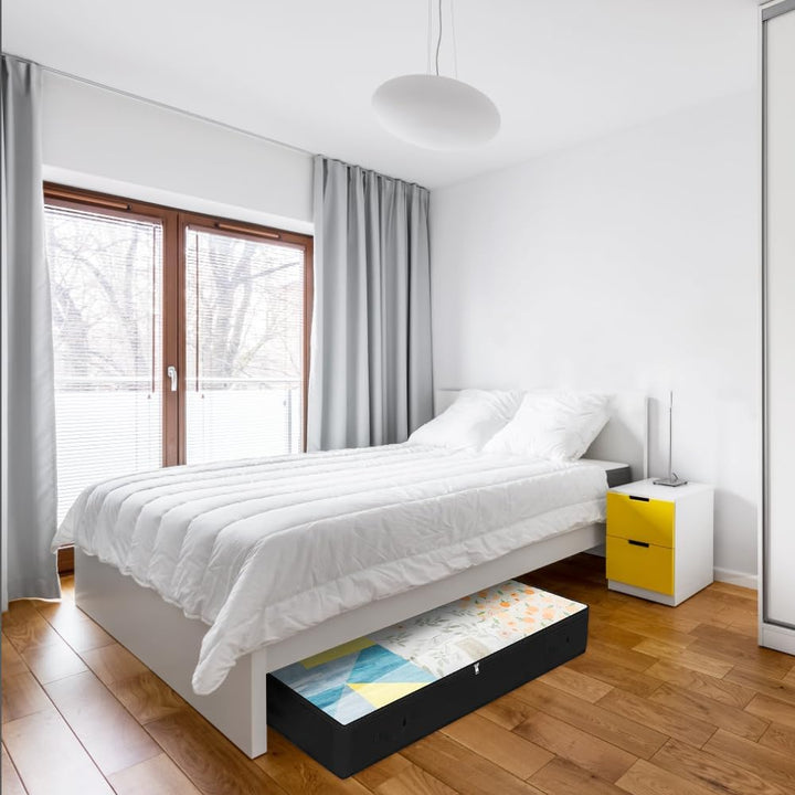 2er-Pack, weiche, staubdichte Unterbett-Aufbewahrungsbehälter, durchsichtiger Deckel mit 3-seitigem