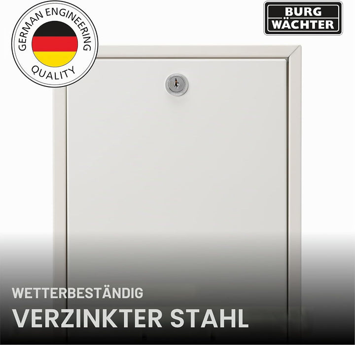 Sterling MB11BK MB11 Forth Briefkasten aus Stahl für hinten, weiss, 244 x 351 x 98mm 244 x 351 x 98m
