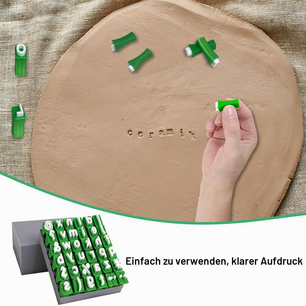 Golgner 2 Stück Alphabet Tonstempel Set, Buchstaben Tonstempel Set, Buchstaben Stempel für Ton und K
