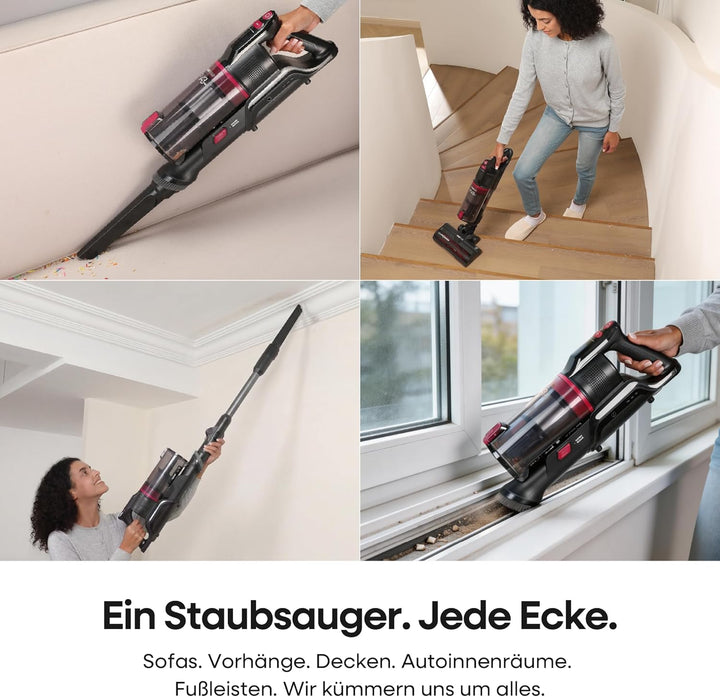 FAMIVAC FV3 Akku Staubsauger 60KPa/50Min/120㎡, Staubsauger Kabellos mit Klappbares Rohr, Selbststehe