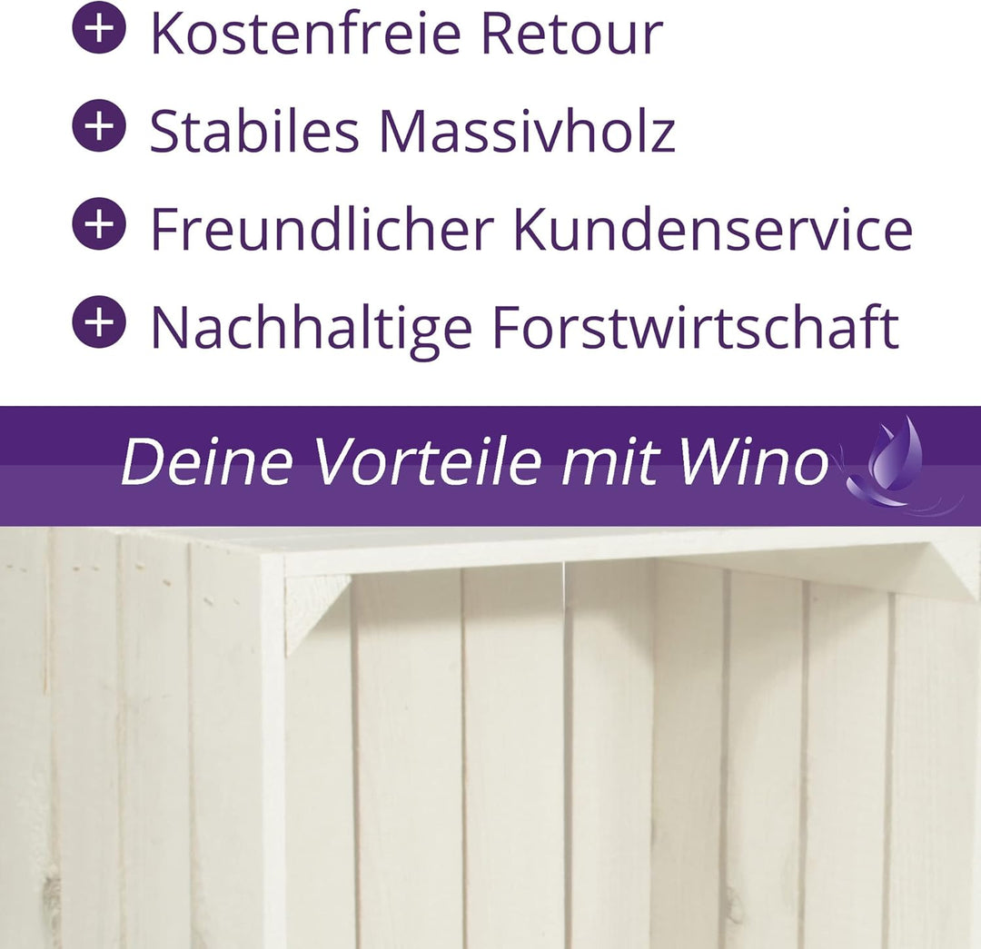 Weinregal Wino Set aus Holz - Weiss Komboset