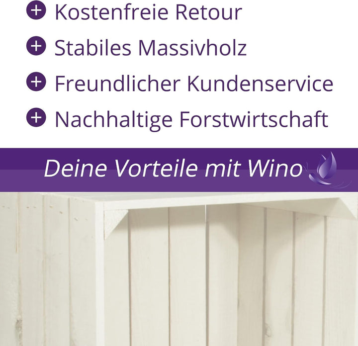 Weinregal Wino Set aus Holz - Weiss Komboset