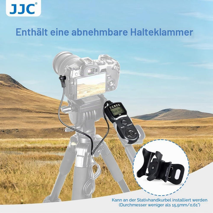 JJC Timer Fernbedienung mit Stativ Halter Klemme für Sony Alpha ZV-1 A6600 A6500 A6300 A7IV A7III A7