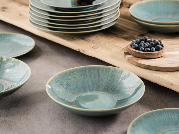 CreaTable, 10688, Serie Sea Breeze Green, Geschirrset, Teller Set 18 teilig Teller Set Grün, Teller