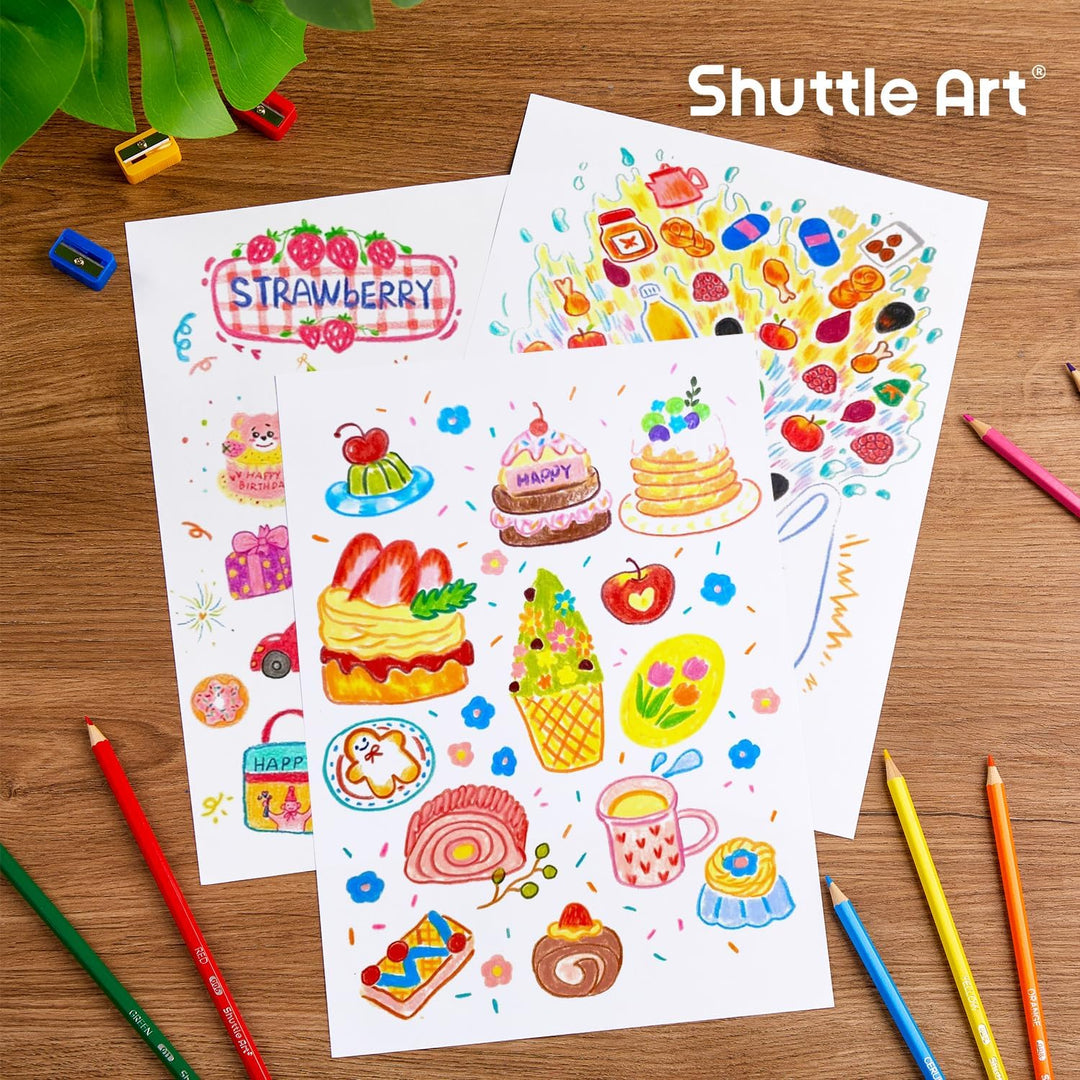 Shuttle Art 408 Pack Buntstifte Schule Set, 12 Farben Malstifte für Kinder plus 20 Anspitzer, Buntst