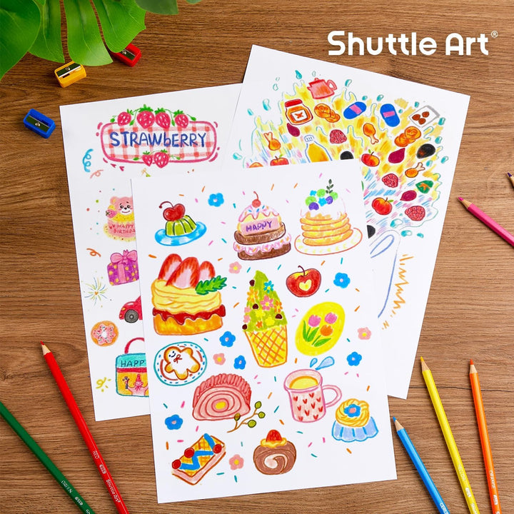 Shuttle Art 408 Pack Buntstifte Schule Set, 12 Farben Malstifte für Kinder plus 20 Anspitzer, Buntst