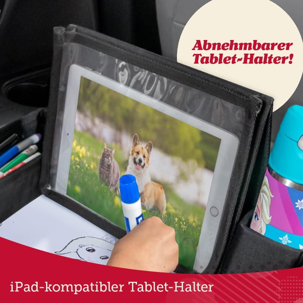 Lusso Gear Reisetisch Auto Kinder mit Schreibtafel |Unverzichtbare Reisebegleiter |Knietablett Kinde