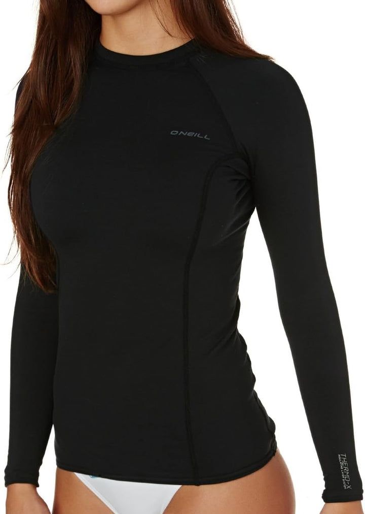 O';Neill Womens Thermo-X Langarmshirt Schwarz - UPF 50+ UV-Schutz - UV-Sonnenschutz und SPF-Eigensch