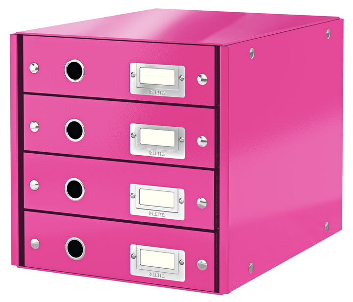 Leitz, Schubladenbox, Pink, 4 Schubladen, A4, Click & Store, 60490023 4 Schubladen Pink, 4 Schublade