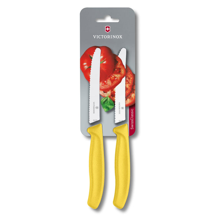 Victorinox Swiss Classic, Frühstücksmesser, Brötchenmesser, Scharfe Klinge, Wellenschliff, 11 cm, Ku