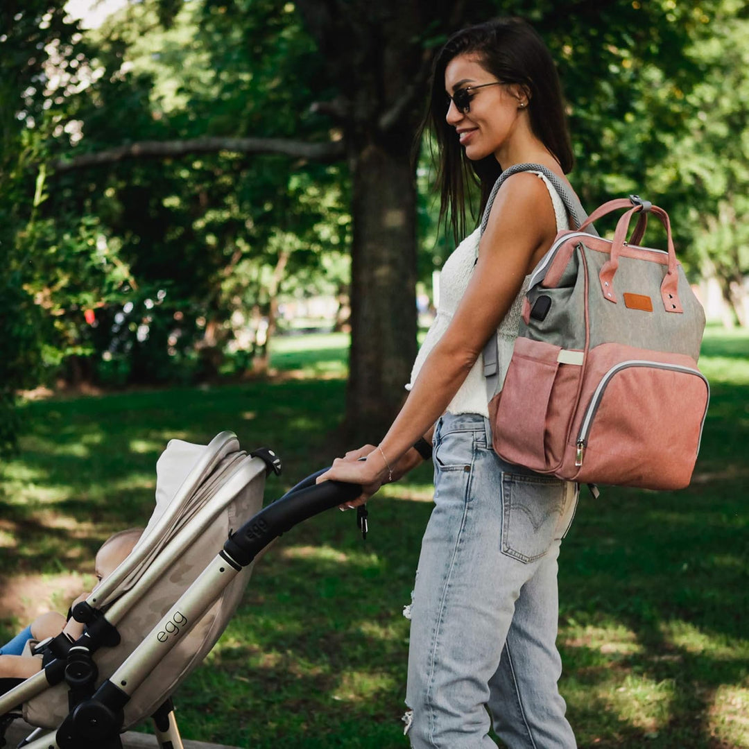 Baby Wickelrucksack, Babytasche für Reise, Wickeltasche Grosse Kapazität, Multifach Reise Rucksack W
