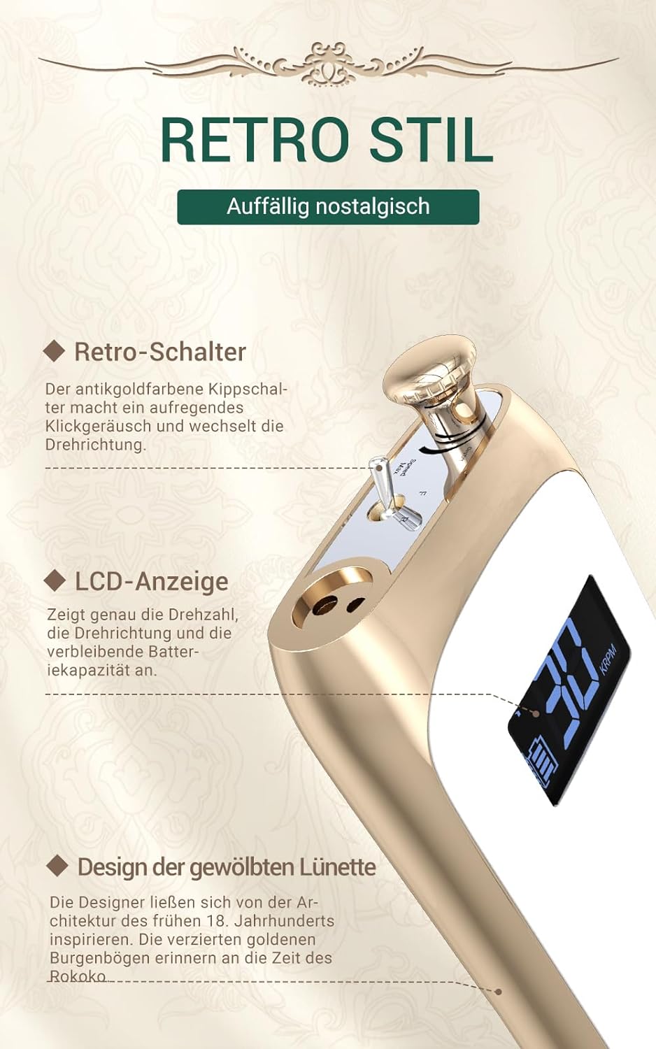 MelodySusie Nagelfräser, 30000 U/min Elektrische Nagelfeile für Acrylnägel, Kabellose Tragbare Nagel