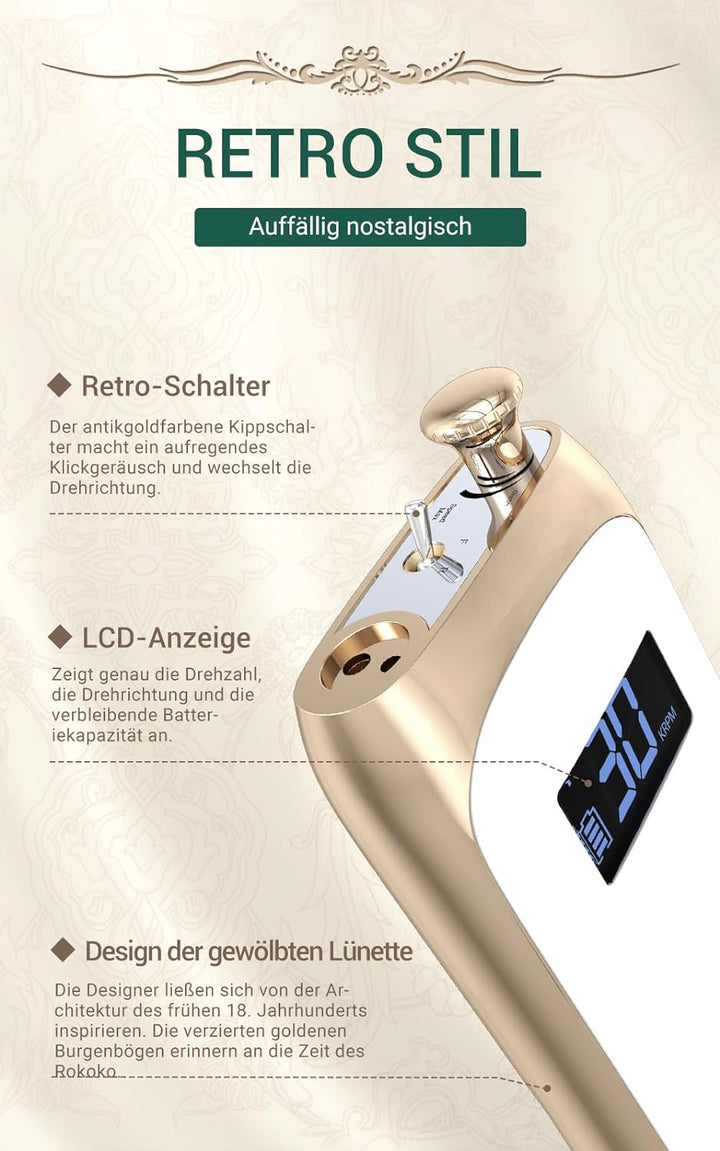 MelodySusie Nagelfräser, 30000 U/min Elektrische Nagelfeile für Acrylnägel, Kabellose Tragbare Nagel