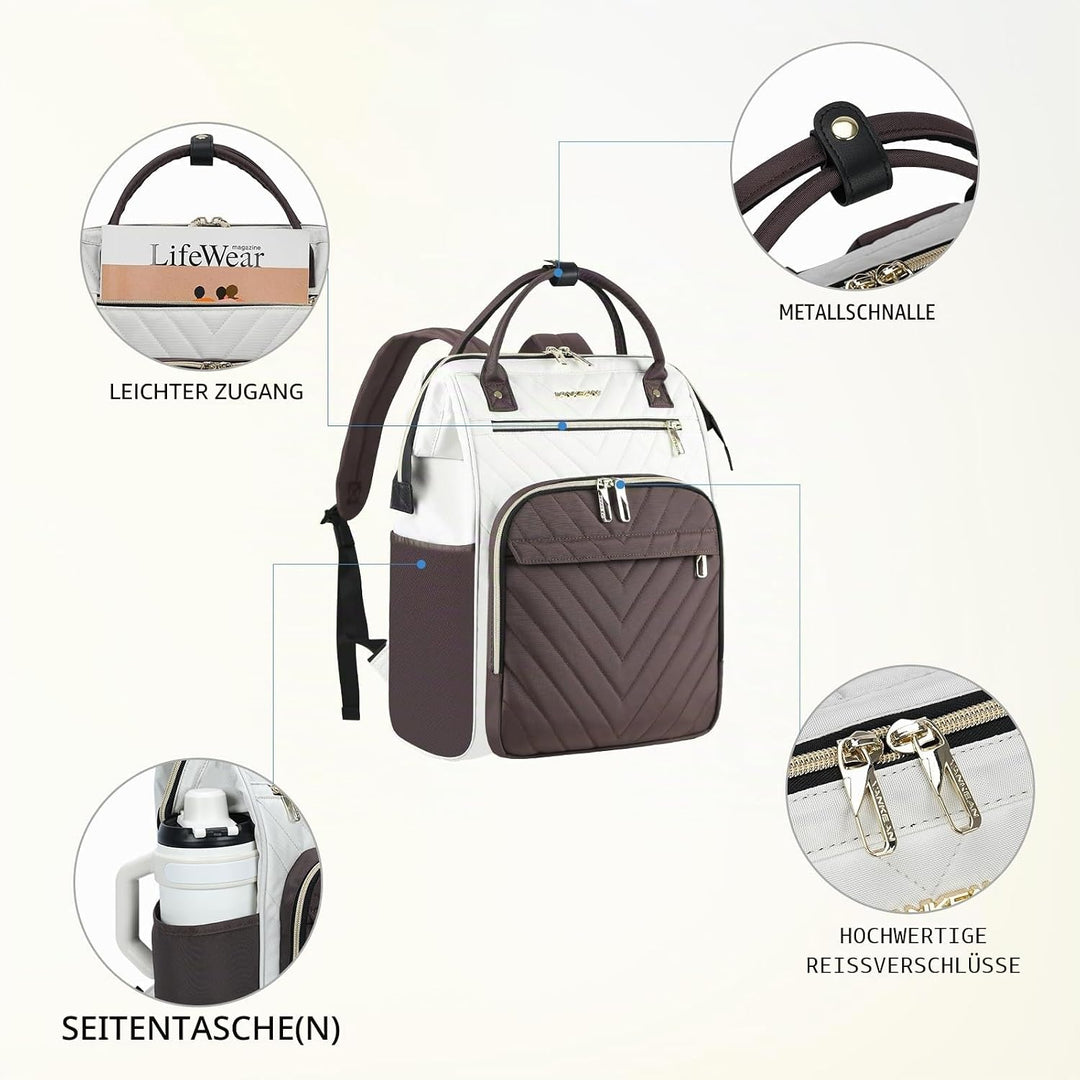 VANKEAN 17 Zoll Laptop-Rucksack für Damen und Herren, modische Computer-Arbeitstasche, grosse Kapazi
