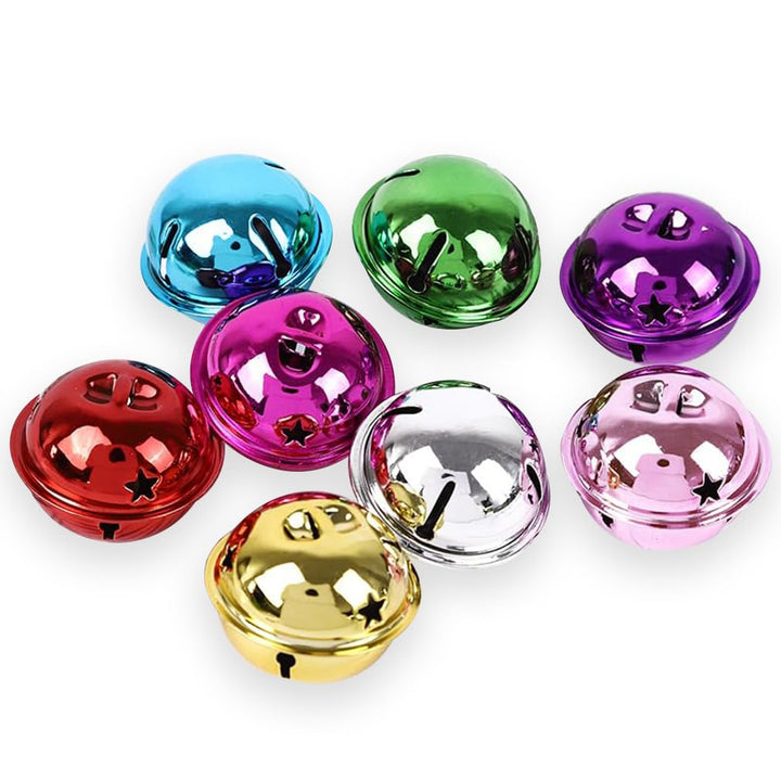 50 Stück 40MM Gross Metallglöckchen Schellen Glocken Bunt Glöckchen Glocke Mehrfarbig Anänger Glocke