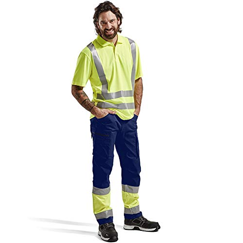 Blaklader 15511811 Hochsichtige Hose mit Stretch, Marineblau/Gelb, grootte D108, D108