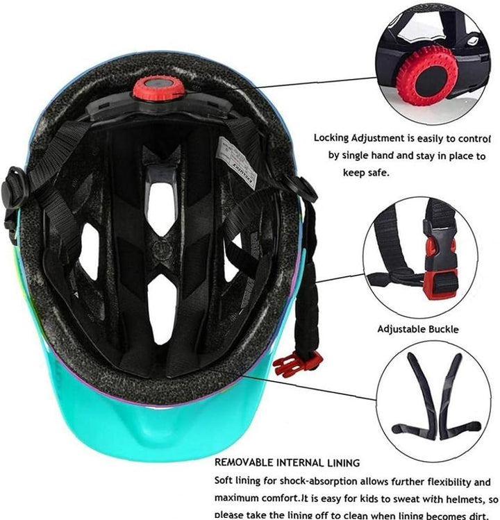 Kinder Fahrradhelm, Jugend Roller Skatesturzhelm, einstellbare Fahrradhelme Sporthelme Radfahren Rol