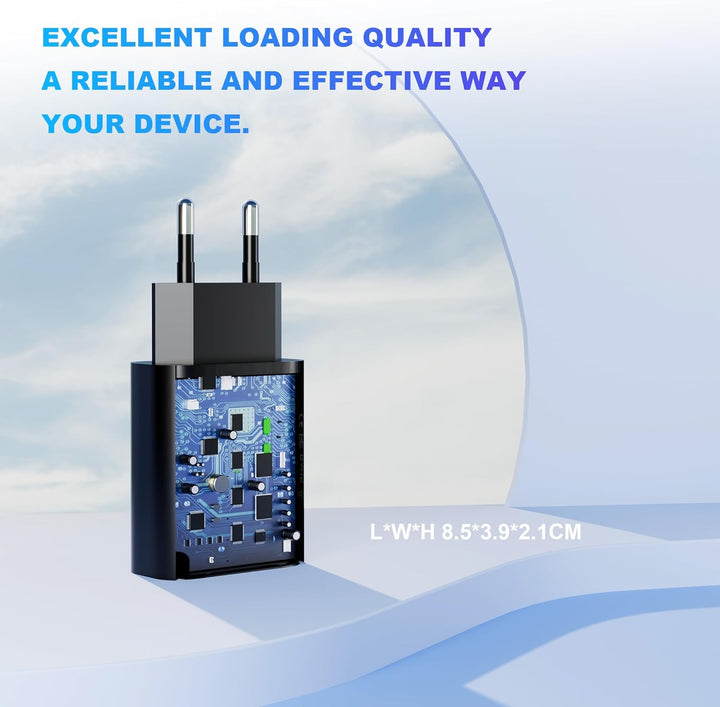 4 Stück USB Ladegerät Stecker, 18W Quick Charge 3.0 Schnellladegerät Netzteil 3A Ladeadapter für Sam